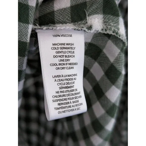 BeachLunchLounge Green Gingham Casual Button Up Shirt Size 1X - Picture 7 of 7
